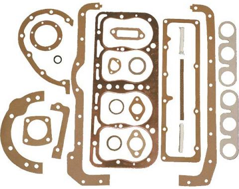 Model A Ford Engine Gasket Set - 21 Pieces - With US Made Fel-Pro Copper Head Gasket