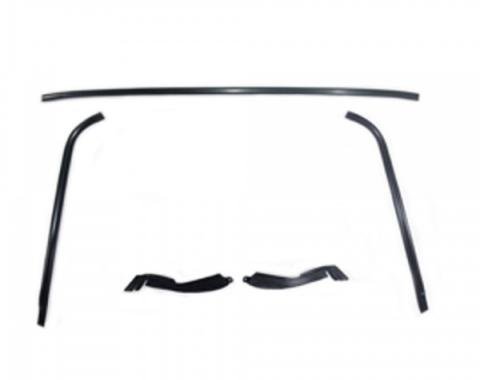 Camaro Windshield Moldings, Black Anodized, 1970-1981