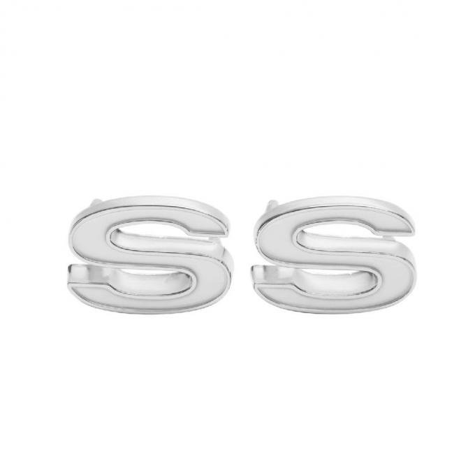 Trim Parts 69-72 Camaro Front Fender Emblem, SS, White, Pair 6810