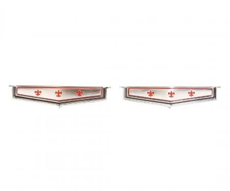 Trim Parts 65-66 Caprice Rear Roof Panel Emblem, Pair 2475