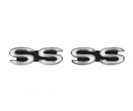 Trim Parts 68 Camaro Front Fender Emblem, SS, Pair 6750