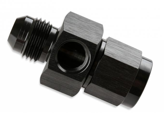 Mr. Gasket -6 an Male to -6 an Female Fuel Pressure Gauge Adapter with 1/8 Inch NPT Port, Black 400199-BL