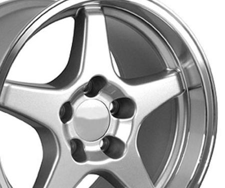 OE Replica Wheels CV01 - 17" Replica Wheel CV01 Fits Chevrolet Corvette - ZR1 Rim 17x11 Silver Wheel CV01-17110-5475-50SM