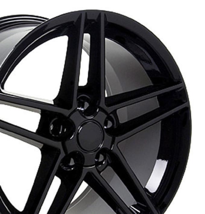 OE Replica Wheels CV07A - 18" Replica Wheel CV07A Fits Chevrolet Corvette - C6 Z06 Rim 18x9.5 Black Wheel CV07A-18095-5475-56B