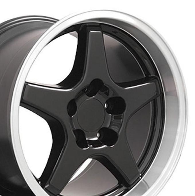 OE Replica Wheels CV01 - 17" Replica Wheel CV01 Fits Chevrolet Corvette - ZR1 Rim 17x11 Black Wheel CV01-17110-5475-50BM