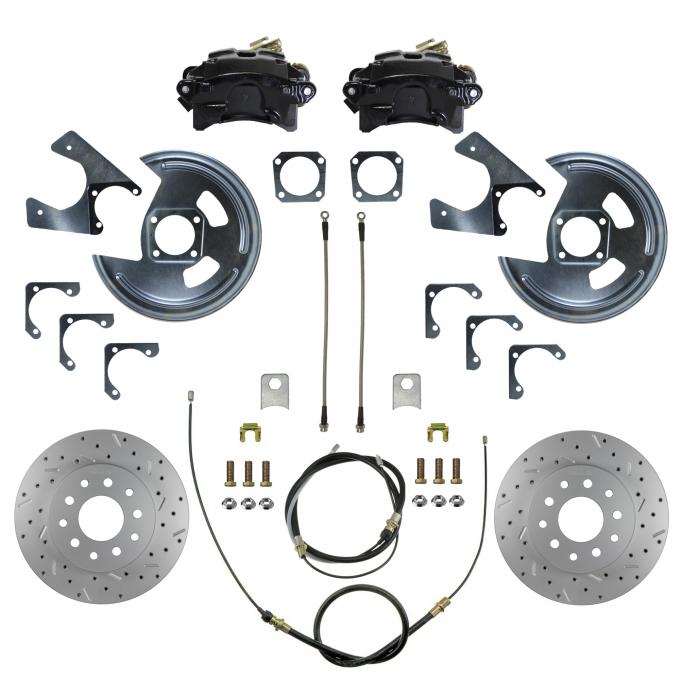 Leed Brakes Rear Disc Brake Kit with Drilled Rotors and Black Powder Coated Calipers BRC1003X