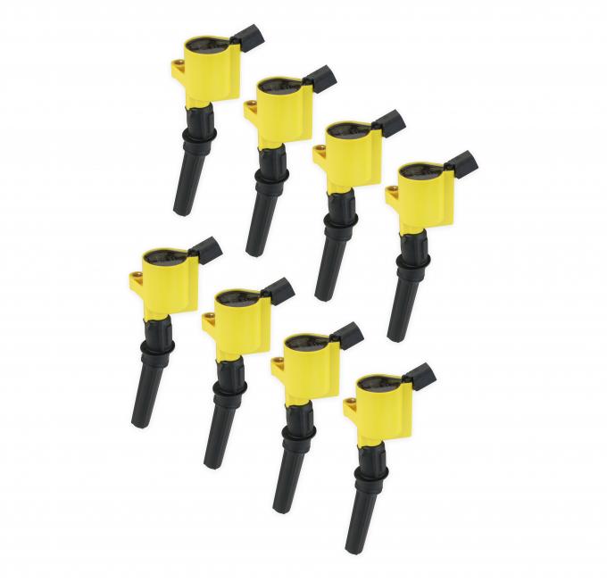 Accel Ignition Coil, SuperCoil, 1998-2008 Ford 4.6L/5.4L/6.8L 2-Valve Modular Engines, Yellow, 8-Pack 140032-8