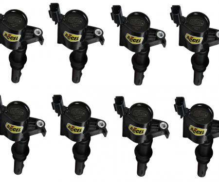 Accel Ignition Coil, SuperCoil, 2004-2008 Ford 4.6L/5.4L/6.8L 3-Valve Engines, Black, 8-Pack 140033K-8