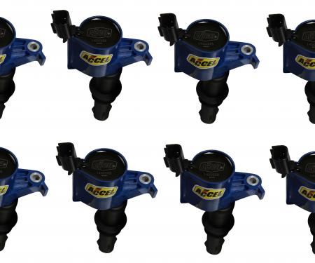 Accel Ignition Coil, SuperCoil, 2004-2008 Ford 4.6L/5.4L/6.8L 3-Valve Engines, Blue, 8-Pack 140033B-8