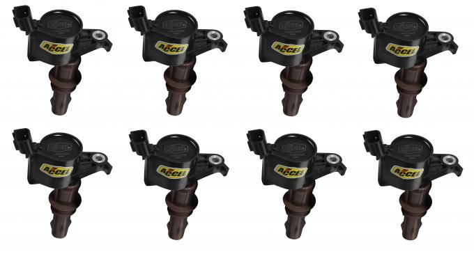 Accel Igntion Coil, Super Coil, 2008-2014 Ford 4.6L/5.4L/6.8L 3-Valve Engine, Black, 8-Pack 140033EK-8