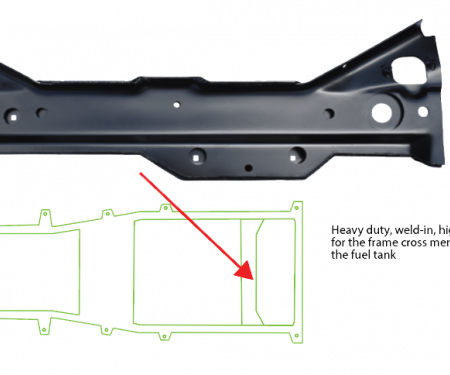 Key Parts '97-'06 Fuel Tank Support Frame Cross Member 0485-260