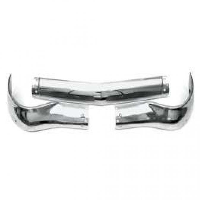 Chevy Front Bumper, Three-Piece Set, Driver Quality, 1956