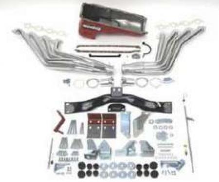 Chevy Big Block Mark V & VI Installation Kit, Deluxe, TH400Automatic Transmission, With Silver Ceramic Coated Headers,1955-1957