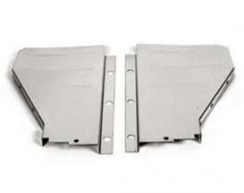 Chevy Radiator Filler Panels, Ribbed, Stainless Steel, For CCI Tubular Radiator Core Support, 1956