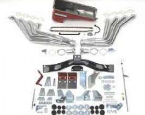 Chevy Big Block Mark IV Installation Kit, Deluxe, TH400 Automatic Transmission, With Silver Ceramic Coated Headers, 1955-1957