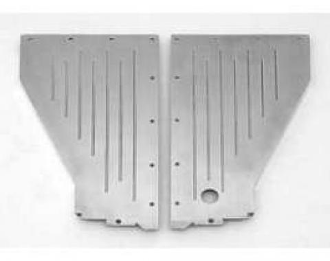 Chevy Radiator Filler Panels, Ribbed, Polished Billet Aluminum, 1957