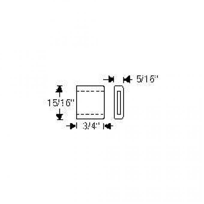 Chevy Window Stop Rubber Bumper, Rear Quarter Window, Upper, 1949-1952