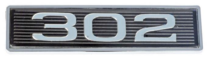 Daniel Carpenter 5.0 Liter 5.0L 302 Mustang Black & Chrome Plated Hood Scoop 3D Embossed Emblem D0ZZ-16637-302