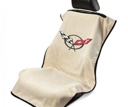 Seat Armour 1997-2004 Corvette Seat Towel, Tan with C5 Logo SA100COR5T