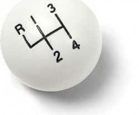 Nova Shift Knob, White, 3/8-16 Thread, 1962-1979