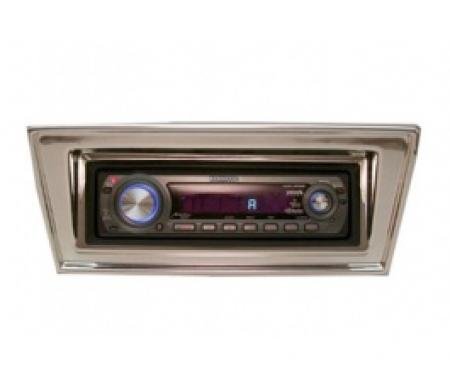 Chevy II-Nova Stereo Radio, KHE-300, AM/FM, Manual Tuning, Black Face, Chrome Bezel, 1966-1967