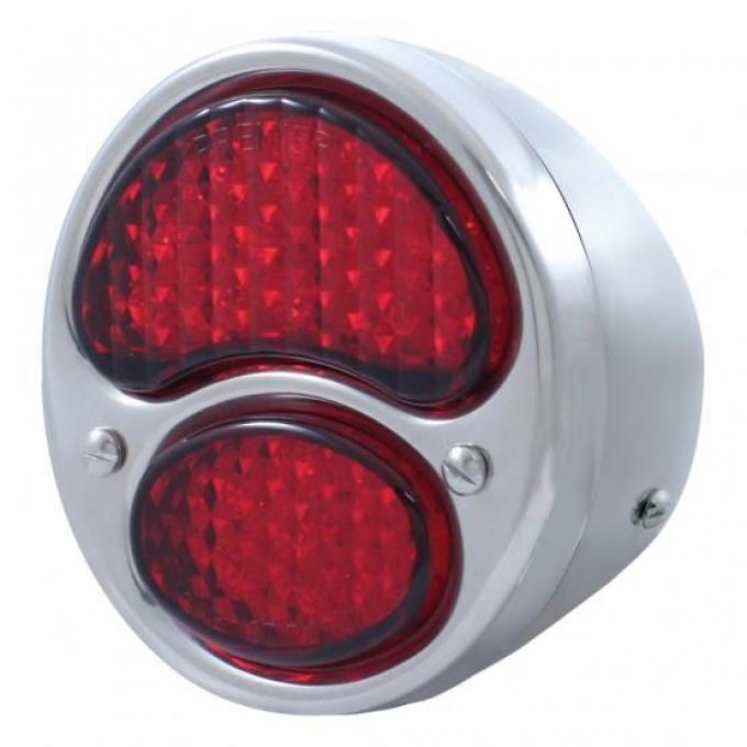 United Pacific 19 LED 6V Tail Light w SS Housing Red Lens For