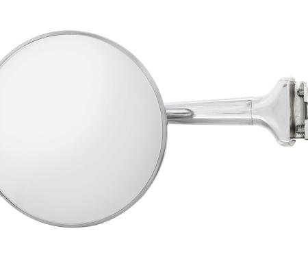 United Pacific 4" Stainless Steel Peep Mirror w/Chrome Straight Arm And Convex Mirror Glass A4008-CVX