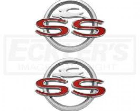 Full Size Chevy Rear Quarter Panel Emblems, Impala SS, 1962