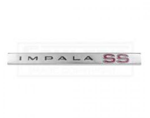 Full Size Chevy Trunk Molding Emblem, Impala SS, 1965