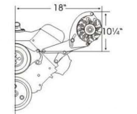 Full Size Chevy Alternator Conversion Kit, 348 & 409ci, 1960