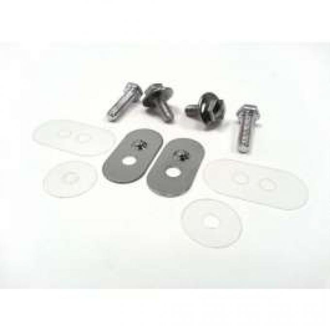 Full Size Chevy Door Glass Rear Channel Hardware Adjustment Plates, 2-Door Hardtop & Convertible, 1961-1964