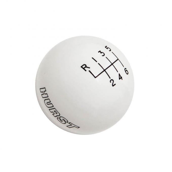 Hurst Shift Knob, 6-Speed, White, Ford 1630225