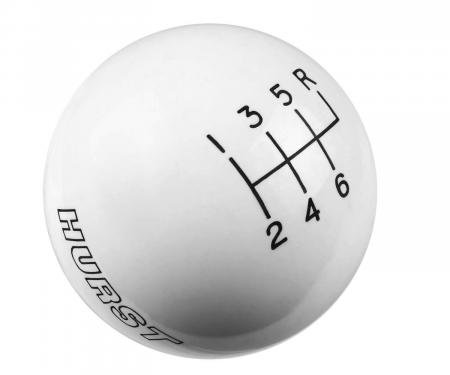 Hurst Shift Knob, 6-Speed, White 1630056