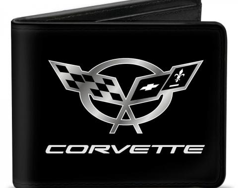 Bi-Fold Wallet - Corvette Black/Silver CENTERED