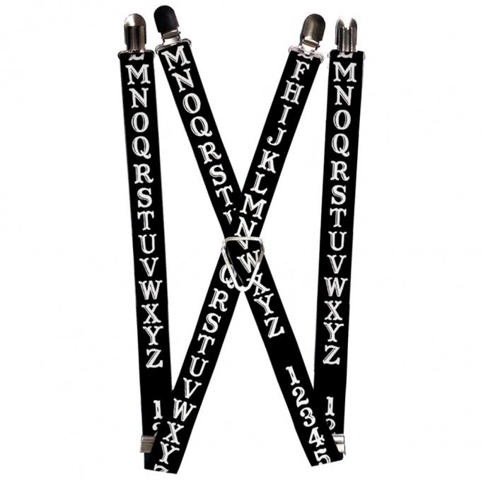 Suspenders - 1.0" - Ouija Board Elements6 Black/White