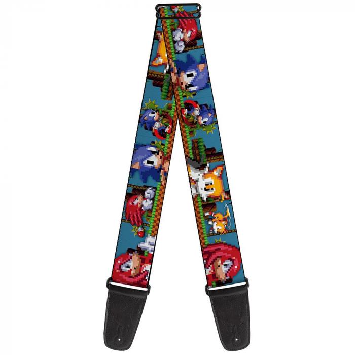 SONIC CLASSIC Guitar Strap - Sonic/Tails/Knuckles Pixelated Pose