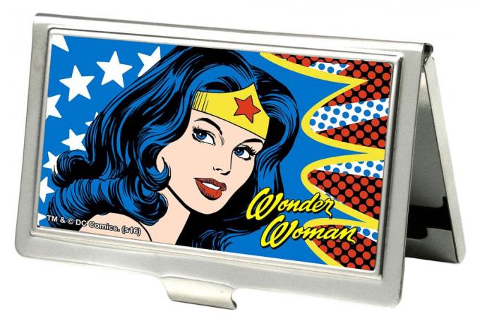 Business Card Holder - SMALL - Wonder Woman Face w/Stars FCG