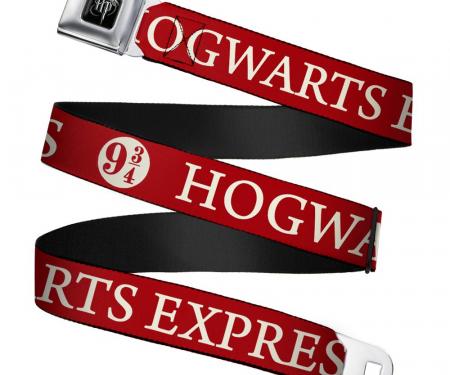 Harry Potter Logo Full Color Black/White Seatbelt Belt - HOGWARTS EXPRESS 9_ Red/White Webbing