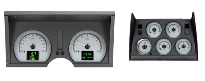 Dakota Digital 1978-1982 Chevrolet Corvette HDX Direct-Fit Analog Gauge System, Silver Alloy, MPH / Fahrenheit HDX-78C-VET-S