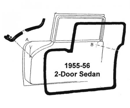 Dennis Carpenter Door Seal Kit - 2 Door Closed Car - 1956 Ford Car B6A-7020530-PR