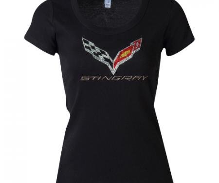 Stingray Flag Rhinestone Ladies Tee