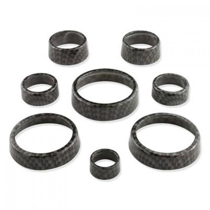 14-19 Carbon Fiber Look Interior Knob Cover 8 Pieces