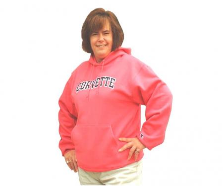 Sweatshirt Raspberry Hoodie With Navy Corvette Lettering