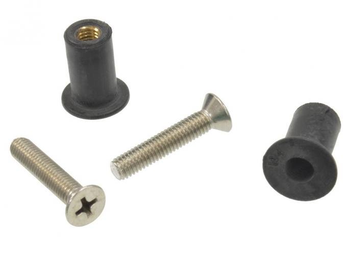 64-77 Outside Mirror Bracket Mount Screws with Well Nuts