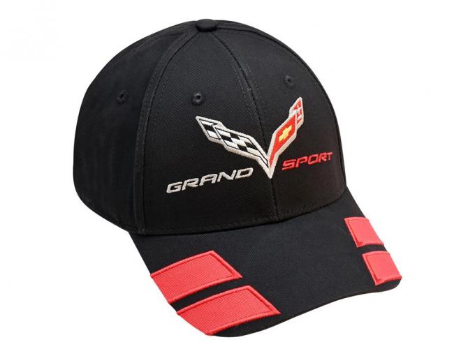 C7 Black Grand Sport Hat with Red Hashmarks