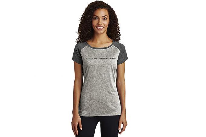 Ladies Corvette Script Gray Heather T-Shirt