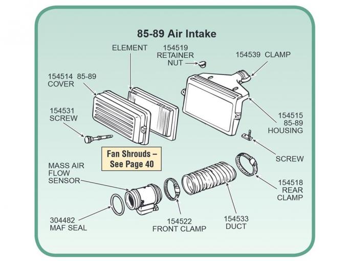 85-89 Air Intake Housing Retainer Clamp