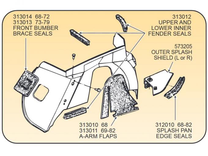 73-79 Engine Compartment Seal Set