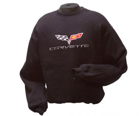 Sweatshirt With C6 Embroidered Emblem Black