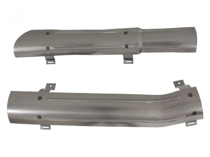 66-67 Exhaust Heat Shield Set - 2 1/2" With Straps And Screws ( Steel )